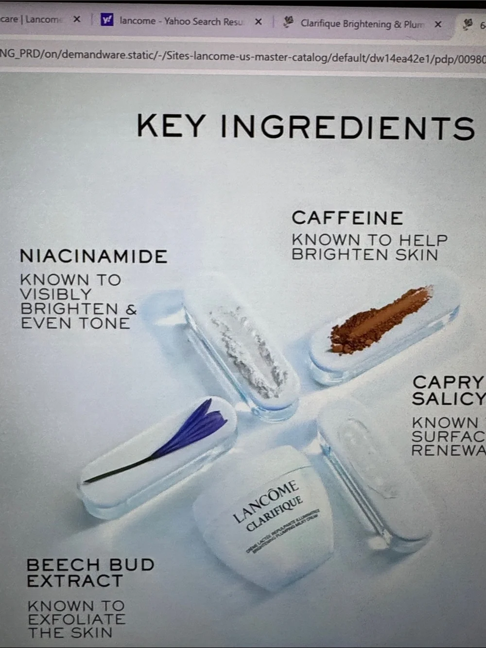 Lancome clarifique milky